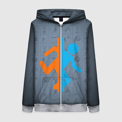 Женская толстовка на молнии PORTAL / 3D-Меланж – фото 1