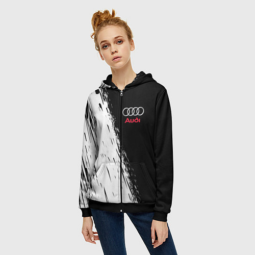 Женская толстовка на молнии AUDI / 3D-Черный – фото 3
