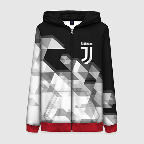 Женская толстовка на молнии JUVENTUS / 3D-Красный – фото 1