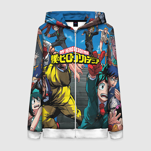 Женская толстовка на молнии My Hero Academia все герои / 3D-Белый – фото 1