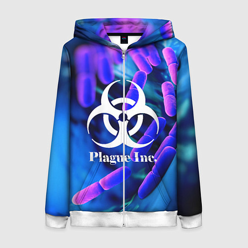 Женская толстовка на молнии PLAGUE INC / 3D-Белый – фото 1