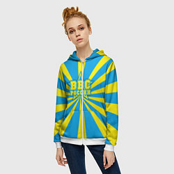 Толстовка на молнии женская ВВС России, цвет: 3D-белый — фото 2