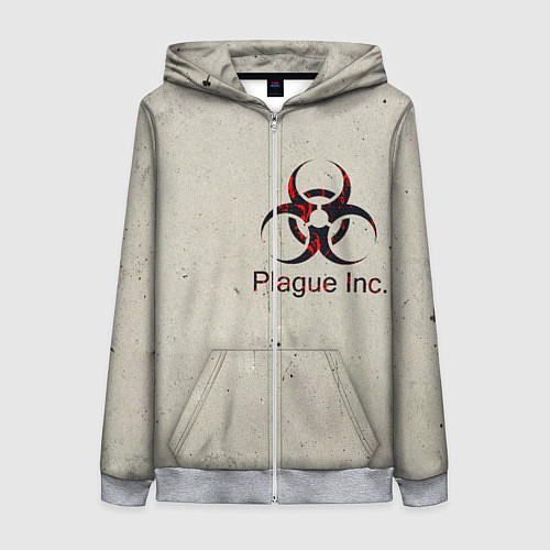 Женская толстовка на молнии Plague Inc / 3D-Меланж – фото 1