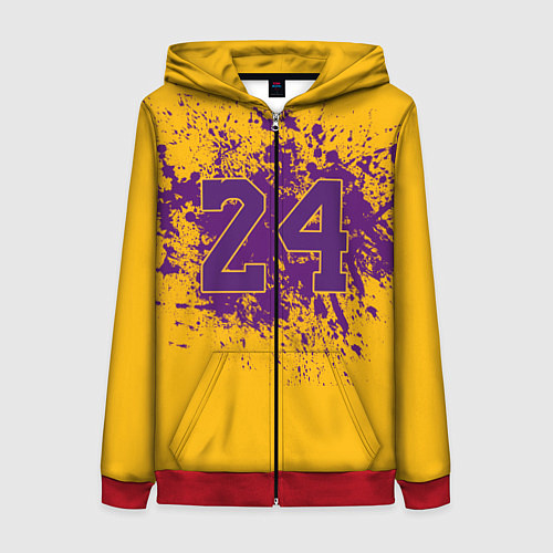 Женская толстовка на молнии Kobe Bryant / 3D-Красный – фото 1