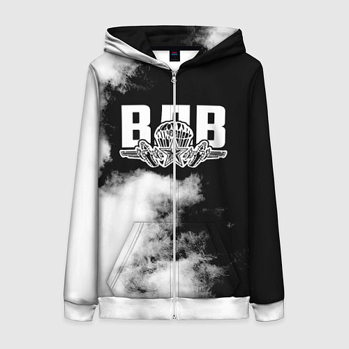 Женская толстовка на молнии ВДВ / 3D-Белый – фото 1