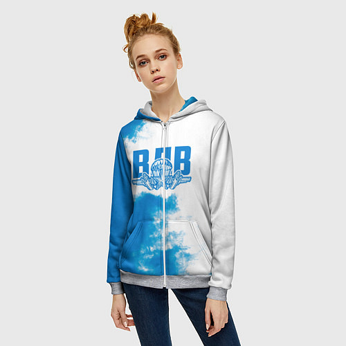 Женская толстовка на молнии ВДВ / 3D-Меланж – фото 3