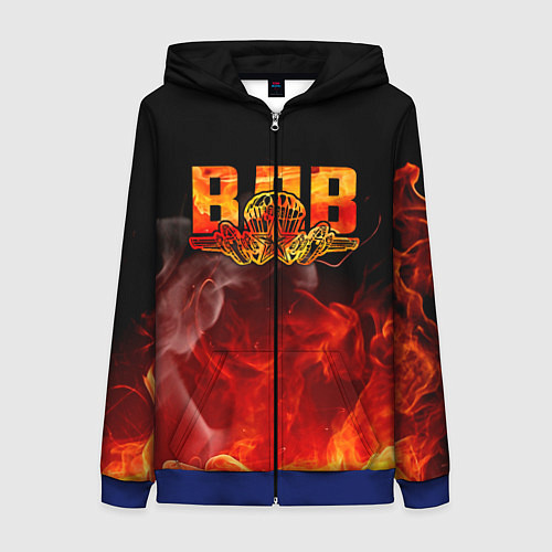 Женская толстовка на молнии ВДВ / 3D-Синий – фото 1