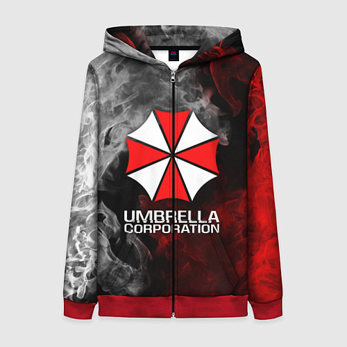 Женская толстовка на молнии UMBRELLA CORP / 3D-Красный – фото 1