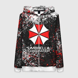 Толстовка на молнии женская UMBRELLA CORP, цвет: 3D-белый