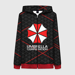 Толстовка на молнии женская UMBRELLA CORP, цвет: 3D-красный