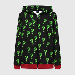 Толстовка на молнии женская Знак вопроса, цвет: 3D-красный