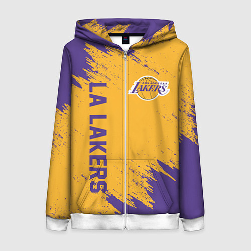 Женская толстовка на молнии LA LAKERS / 3D-Белый – фото 1