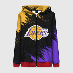 Толстовка на молнии женская LA LAKERS, цвет: 3D-красный