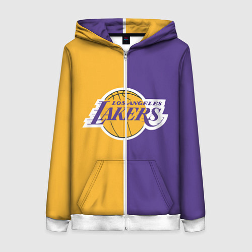 Женская толстовка на молнии LA LAKERS / 3D-Белый – фото 1