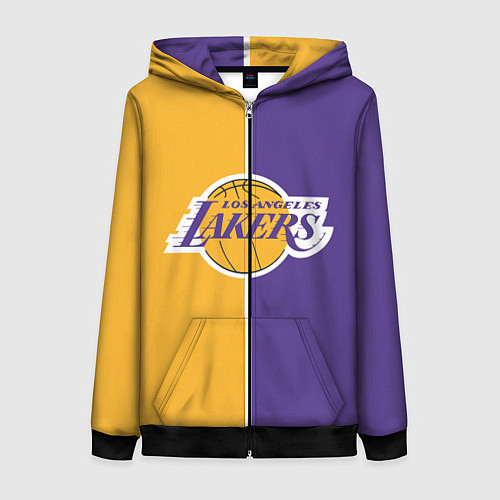 Женская толстовка на молнии LA LAKERS / 3D-Черный – фото 1