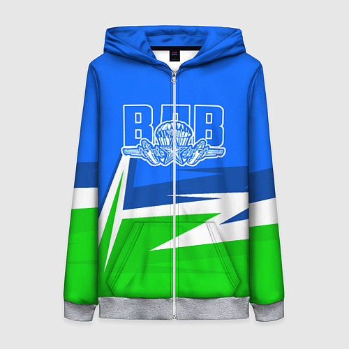 Женская толстовка на молнии ВДВ / 3D-Меланж – фото 1