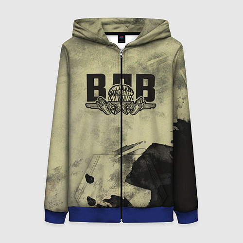 Женская толстовка на молнии ВДВ / 3D-Синий – фото 1