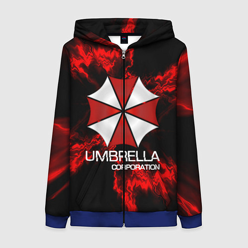 Женская толстовка на молнии UMBRELLA CORP / 3D-Синий – фото 1