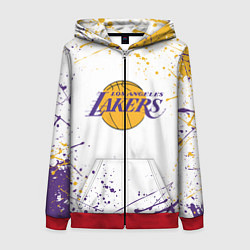 Толстовка на молнии женская LA LAKERS, цвет: 3D-красный