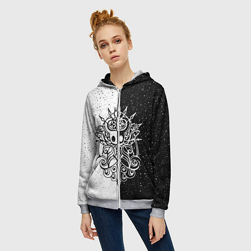 Женская толстовка на молнии Hollow Knight / 3D-Меланж – фото 3