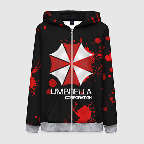 Женская толстовка на молнии UMBRELLA CORP / 3D-Меланж – фото 1