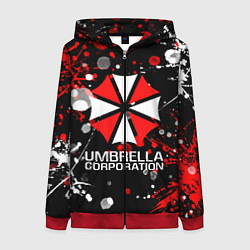 Толстовка на молнии женская UMBRELLA CORPORATION, цвет: 3D-красный