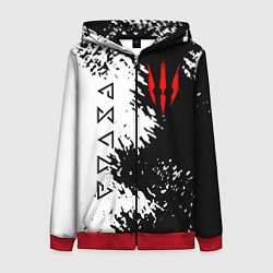 Толстовка на молнии женская THE WITCHER, цвет: 3D-красный