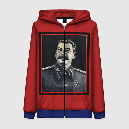 Женская толстовка на молнии Сталин / 3D-Синий – фото 1