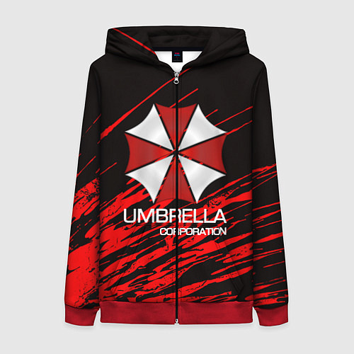 Женская толстовка на молнии UMBRELLA CORP / 3D-Красный – фото 1