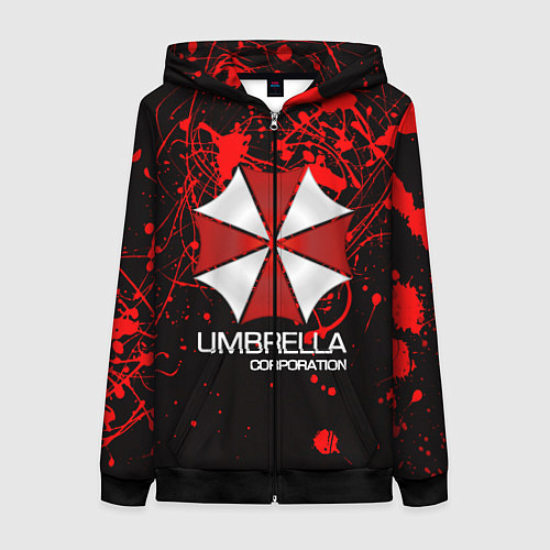 Женская толстовка на молнии UMBRELLA CORP / 3D-Черный – фото 1