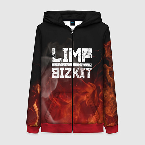 Женская толстовка на молнии LIMP BIZKIT / 3D-Красный – фото 1