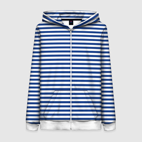 Женская толстовка на молнии Тельняшка ВМФ / 3D-Белый – фото 1