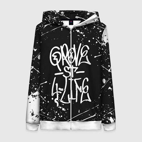 Женская толстовка на молнии GROVE STREET GTA / 3D-Белый – фото 1
