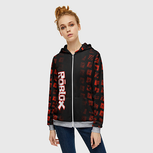 Женская толстовка на молнии Roblox / 3D-Меланж – фото 3