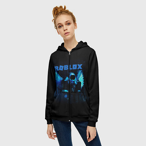 Женская толстовка на молнии ROBLOX / 3D-Черный – фото 3