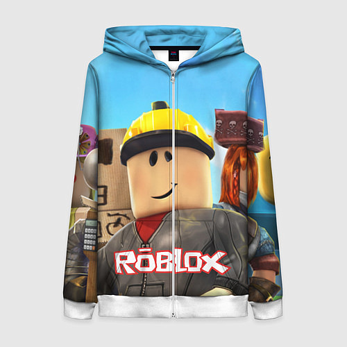 Женская толстовка на молнии ROBLOX / 3D-Белый – фото 1