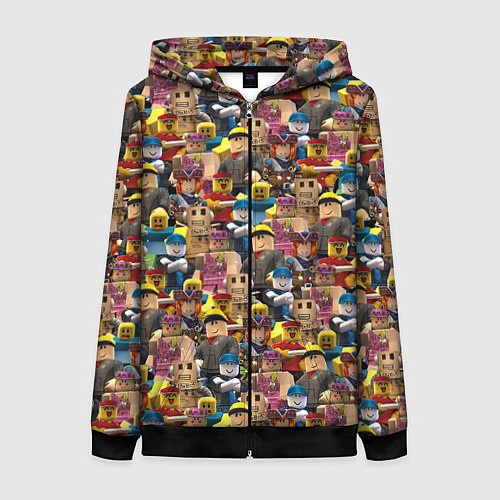 Женская толстовка на молнии ROBLOX / 3D-Черный – фото 1