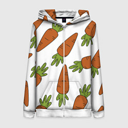 Толстовка на молнии женская Морковь, цвет: 3D-белый