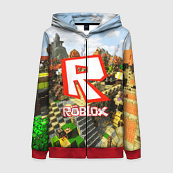 Толстовка на молнии женская ROBLOX, цвет: 3D-красный