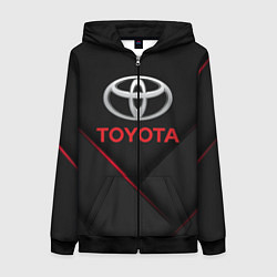 Толстовка на молнии женская TOYOTA, цвет: 3D-черный