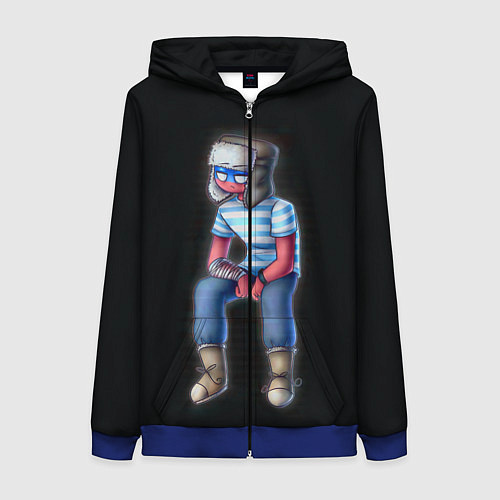 Женская толстовка на молнии CountryHumans - Россия / 3D-Синий – фото 1