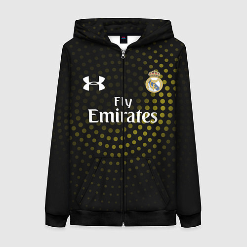 Женская толстовка на молнии Real Madrid / 3D-Черный – фото 1