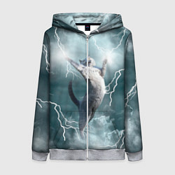 Женская толстовка на молнии Грозовой кошак