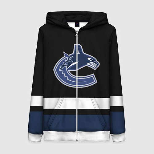 Женская толстовка на молнии Vancouver Canucks / 3D-Белый – фото 1