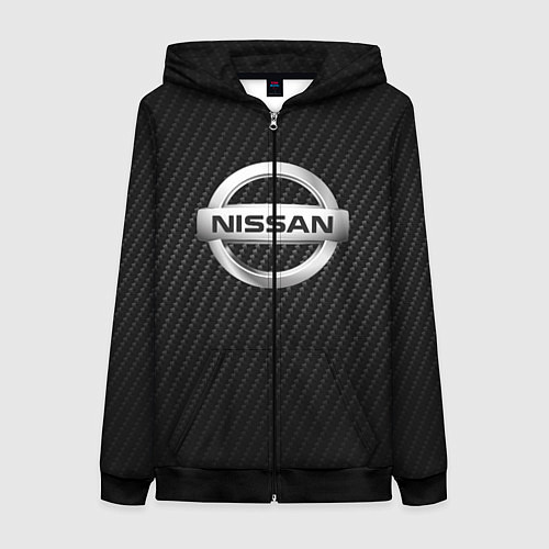 Женская толстовка на молнии NISSAN / 3D-Черный – фото 1