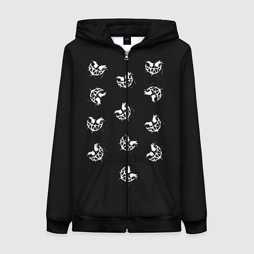 Женская толстовка на молнии Pyrokinesis / 3D-Черный – фото 1