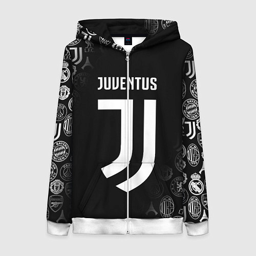 Женская толстовка на молнии JUVENTUS / 3D-Белый – фото 1