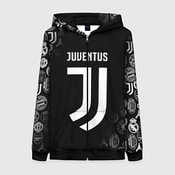 Толстовка на молнии женская JUVENTUS, цвет: 3D-черный