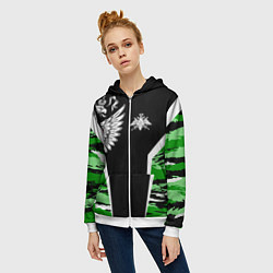 Толстовка на молнии женская Пограничные Войска, цвет: 3D-белый — фото 2
