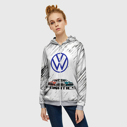 Женская толстовка на молнии Volkswagen / 3D-Меланж – фото 3